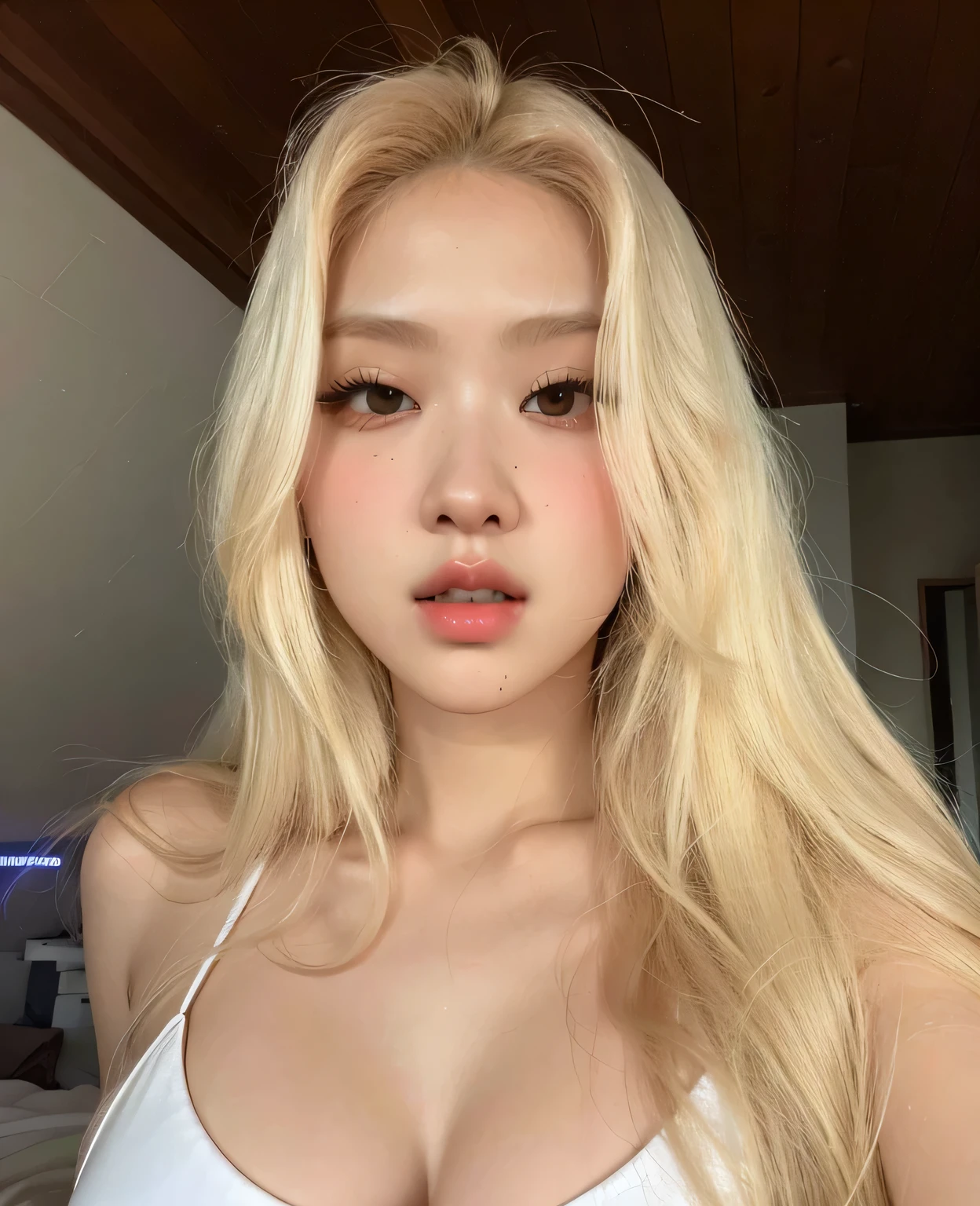 Arafed Asian woman with long black hair wearing a white dress, maquiagem sul-coreana popular, jennie blackpink, maquiagem coreana popular, Parque Roseanne do Blackpink, jossi do blackpink, Retrato de Jossi do Blackpink, adorable and pale korean face, Ulzzang, Lalisa Manoban do Blackpink, Lalisa Manobal, Jinyoung Canela, young pale and beautiful asian face
