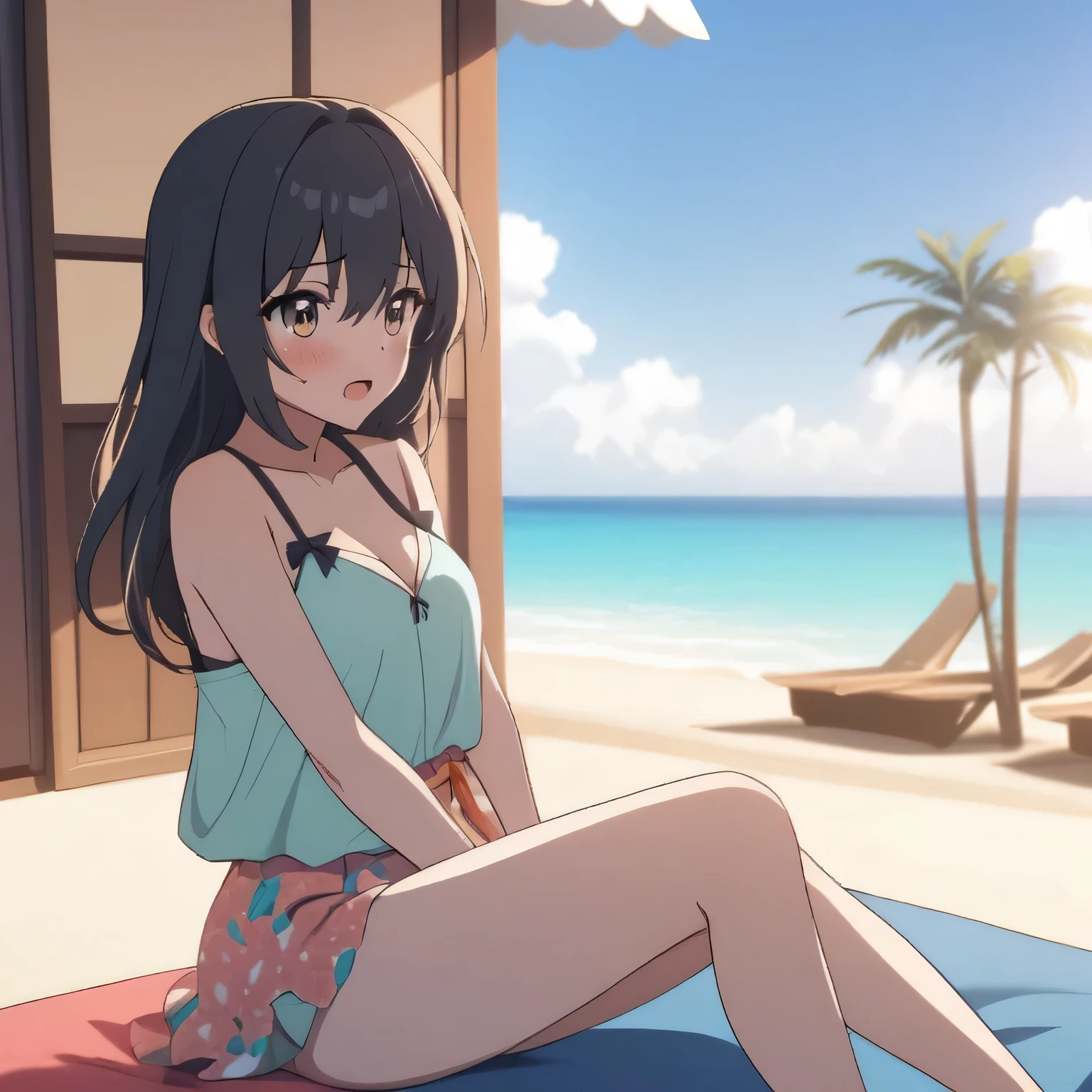 Anime girl summer scenario
