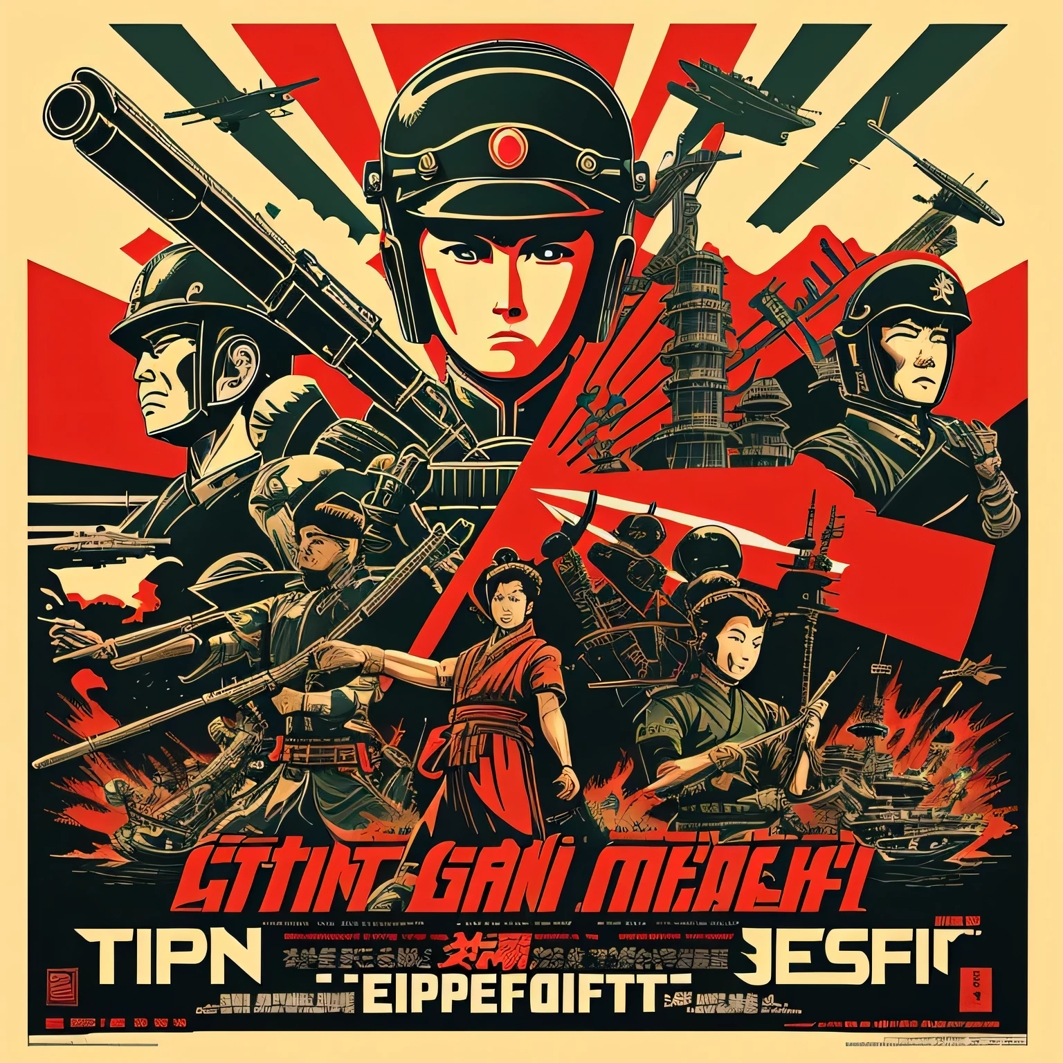 Giant Doll Steel Weapon、Greater East Asia Co-Prosperity Sphere、fascism、Empire of Japan、Poster、Showa