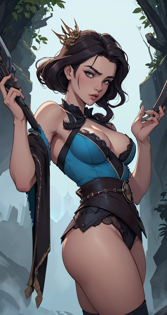 Personagem mulher estilo atompunk Fiona rainha Anna de Arendelle com marcas de guerras Imagem de desenho animado de uma mulher .Ilustra??o estilo desenho animado, estilo de arte dos desenhos animados, estilo de arte dos desenhos animados, digital illustration style, estilo atompunk design de personagens altamente detalhado, arte digital detalhada coragem, Forest fan art, Design de personagens de retrato, beautiful digital illustration, retrato de alta qualidade, Arte em quadrinhos, mulher jovem cabelo com transas lindas . Queen Anna of ArendelleBeautiful lined eyes Medium large bust and wonderful sexy clothes. image expression of sexual desire from waist to head illustration Queen Anne of Arendelle atompunk style Fallout 4 style pose playboy magazine