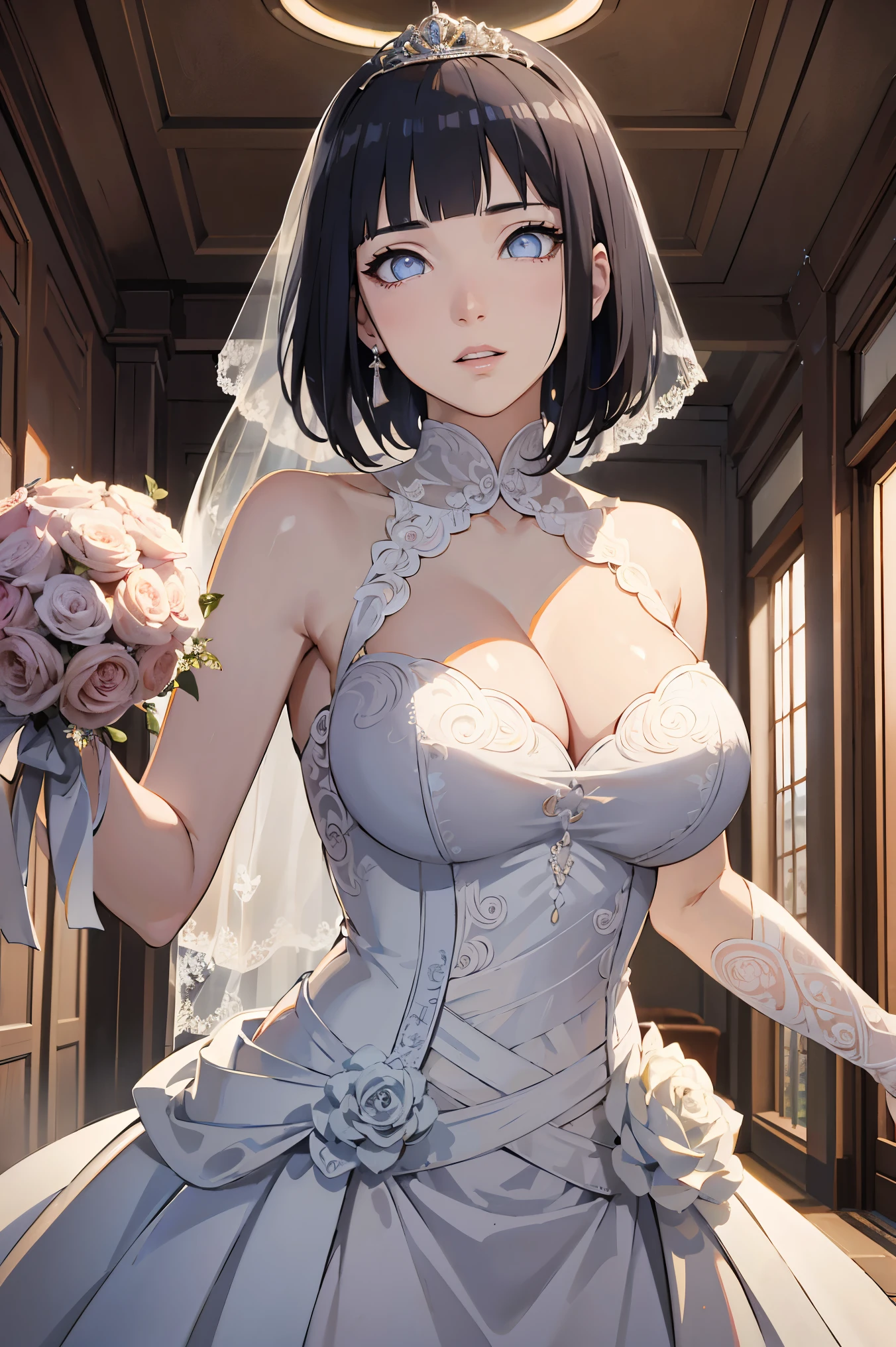 blunt bangs, dark blue hair, purple eyes,
BREAK ((WEDDING PRINCESS DRESS:1.5))
BREAK poses in a miniskirt, and unbuttoned blouse, very sexy , (cleavage in V:1.3),
BREAK (masterpiece:1.2), best quality, high resolution, unity 8k wallpaper, (illustration:0.8), (beautiful detailed eyes:1.6), extremely detailed face, perfect lighting, extremely detailed CG, (perfect hands, perfect anatomy),