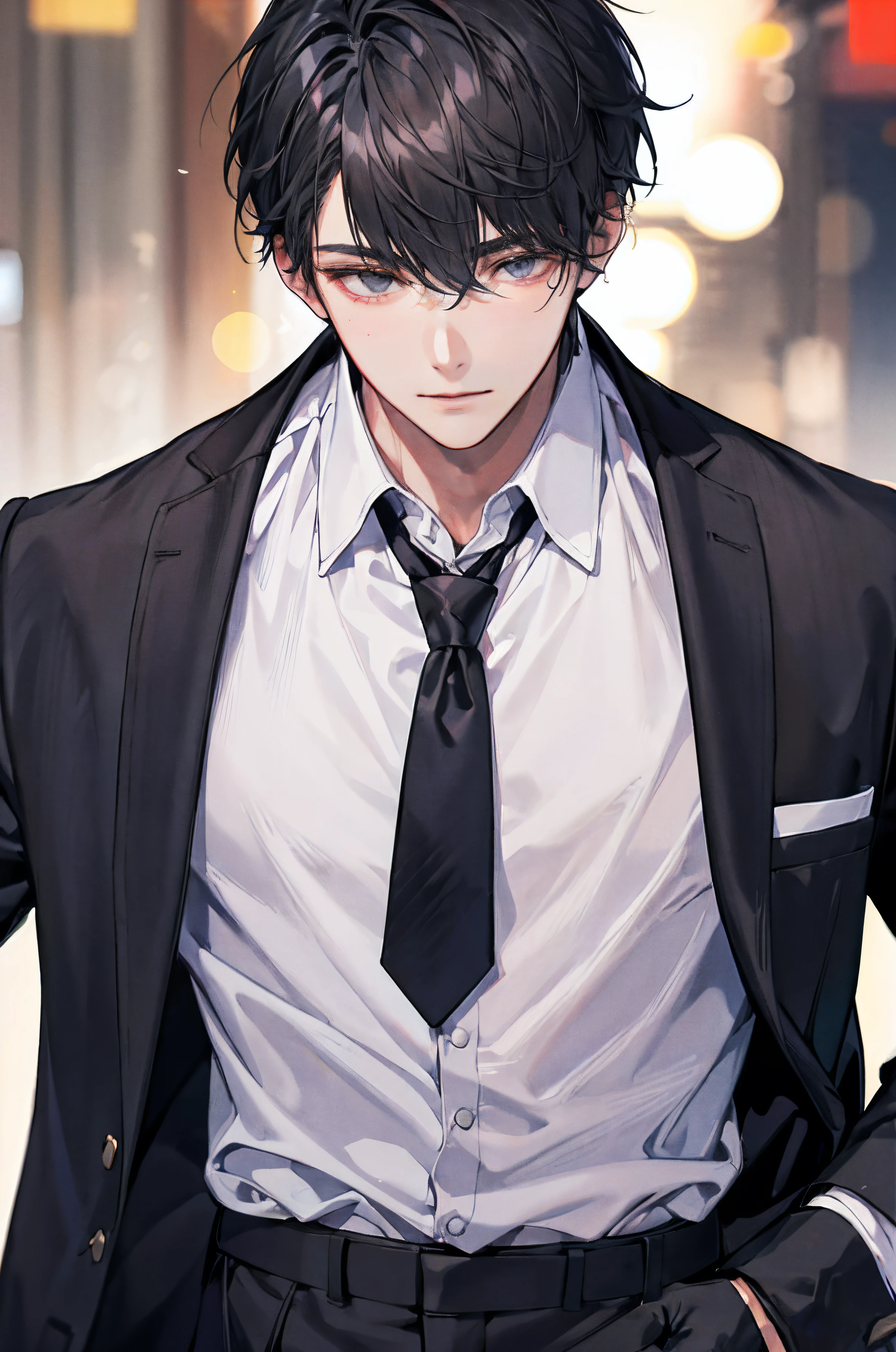 Work in progress, head shot, Simple coloring, Soft shading, soft coloring, pastel, pastel color, pastel coloring, (Handsome Korean Man), (Korean Male), zora々Shishi Face, Clean-shaven face, Handsome man, at the cafe, cafe scenery, Lean, muscular, broad shoulders, smirking, dishevled hair, Short hair, jet-black hair, Gray eyes glow, (Black hoodie, black trousers), 1man