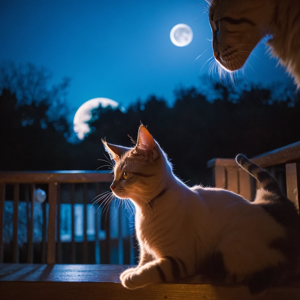 Cat　moon　beautiful