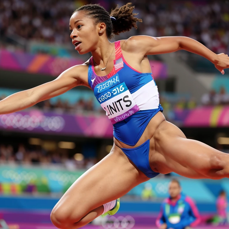 Athlete without panties long jumps at the Olympics