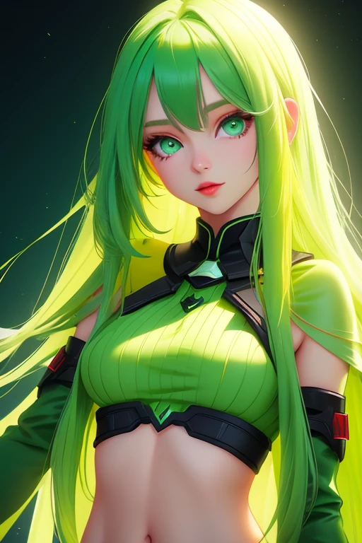 Female, small breast, long green hair, green eyes, human, short, perfect, 4K, 8K, NSFW,