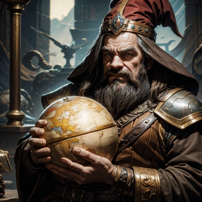The globe in the hand of an evil dwarf