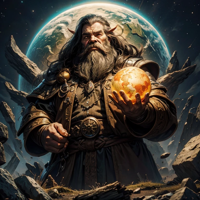 The Earth in the hand of the evil dwarf