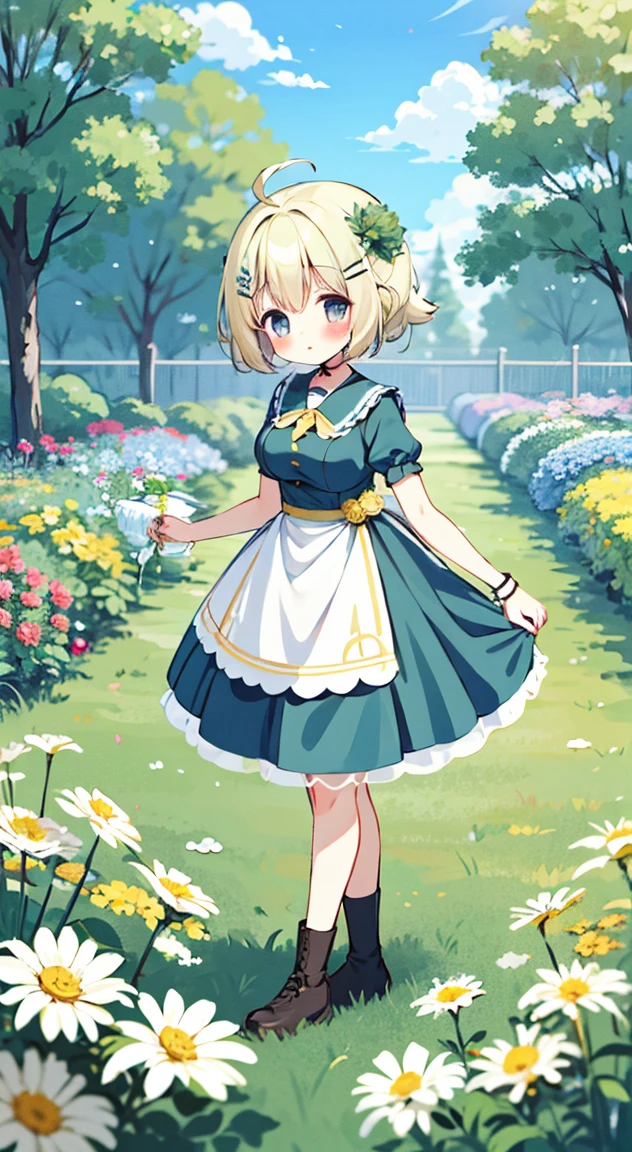 ((highest quality,masterpiece,))anime girl,cute face,style,flower garden,countryside,garden,１girl girl,