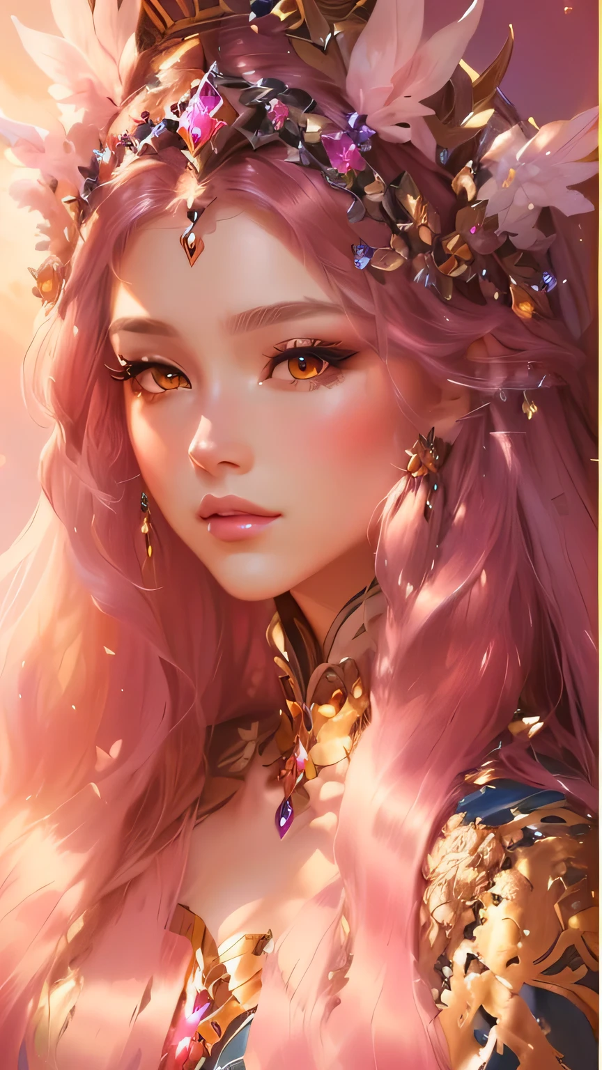 Close-up of a long-haired woman wearing a crown, ((Beautiful Fantasy Empress)), 8k high quality detailed art, Fantasy art style, Beautiful Fantasy Empress, beautiful Fantasy Portrait, Beautiful fantasy art portrait, Beautiful character drawings, Gweiz-style artwork, Heavenly Beauty, Beautiful fantasy art, Digital fantasy art ), Beautiful anime portraits, Fantasy Portrait