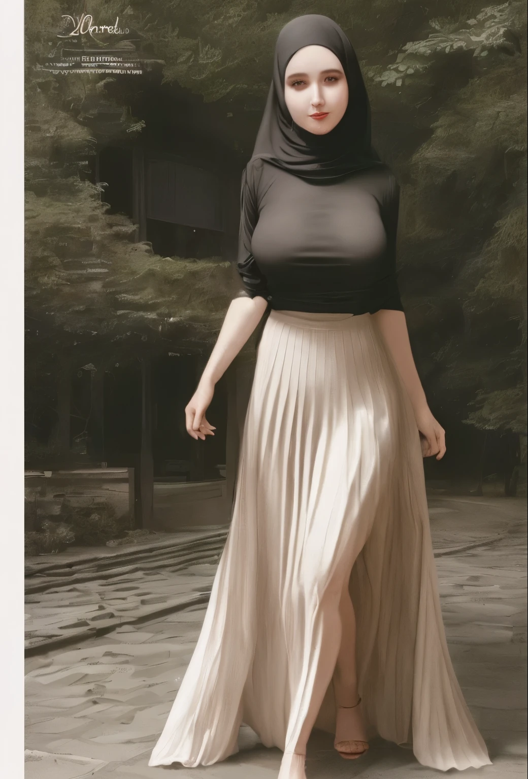 RAW, Best quality, high resolution, masterpiece: 1.3), beautiful Rusdian woman in hijab (iu:0.😎, perfect nose, perfect lips, beautiful face, perfect eyes, detail :1.2),((big breasts)), masterpiece, quality best, very detailed,perfect body, woman in black skirt and beige blouse, long skirt, simple dress, hijab, beautiful look, simple flowing dress, pleated skirt, simple style, long dress woman, wearing a long eloquent skirt, full body image, wearing a long cloth flowing, black skirt, (sweet smile:1.1), (glossy lips:1.1), (beautiful eyes:1.1), background of the old building in the forest, covered in mouth,
INFO
Size
848X1536
Date
Dec 1, 2023
Mode
Default
Type
upscale
Checkpoint
Photon
#Realistic
#Realistic
#Photography
#ai
#aipro
#fbpro
#cilacaphits
#cilacaphitz
#cilacapkekinian
#fyp
#viral
#edit
#reel
#reels
