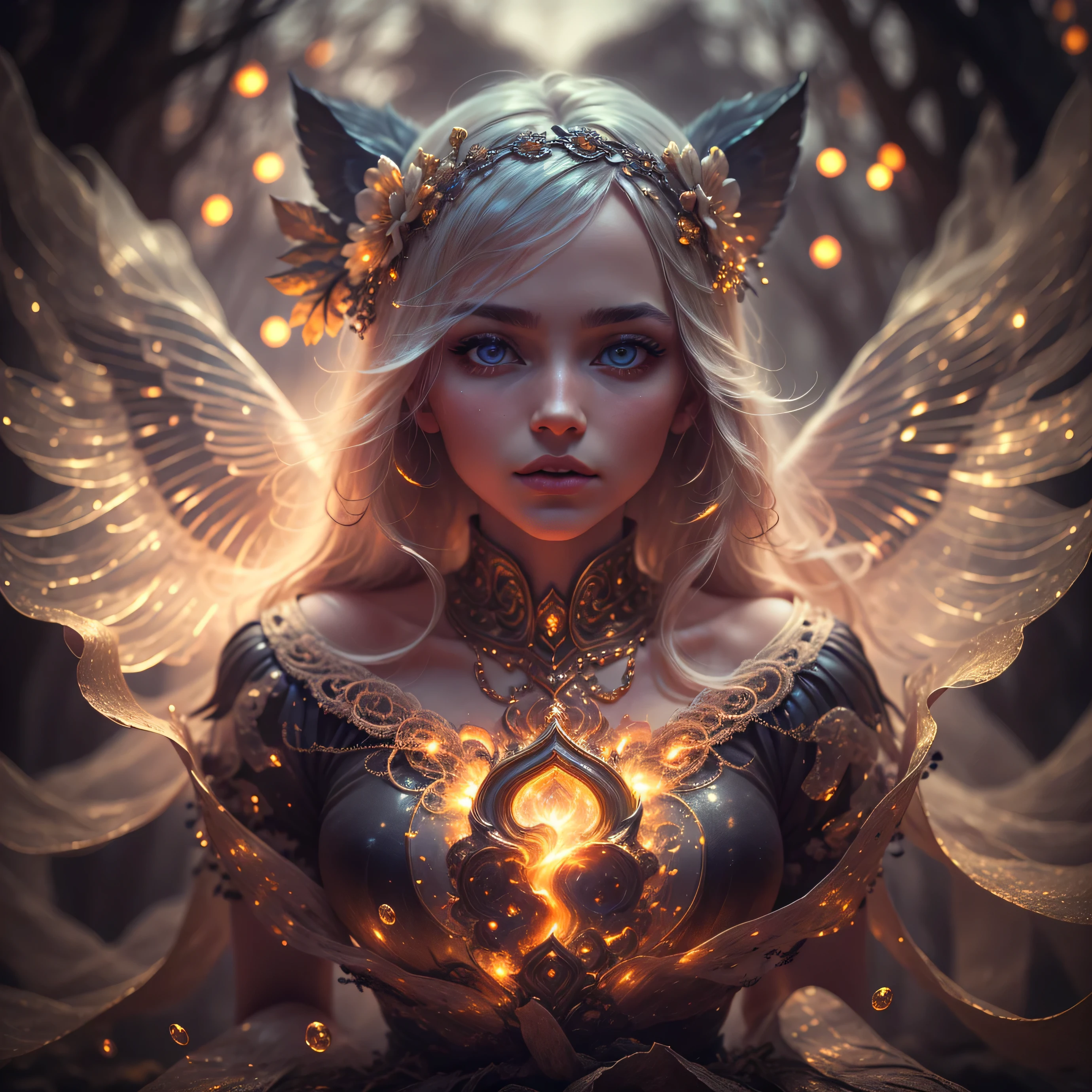 Highest image quality, ultra high definition, masterpiece, flower of life, Enlightenment, golden heart, celestial being accending,Fluorescent wings, depth in eyes, super realistic eyes, light and shadow, particle light, particle special effects, Bioluminescence, beautiful romance, beautiful, dream highest quality, ultra high definition, masterpiece, exquisite CG, exquisite details, rich picture layers, beautiful, perfect details, best quality, highest image quality, high resolution, high definition, 16k, 8k, UHD, HDR, HD,--v5,--ar