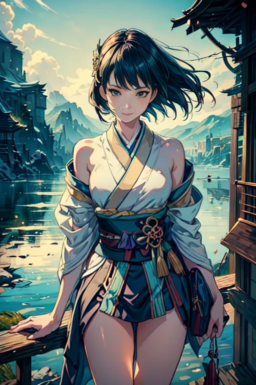 (Watercolor style), (Muted Tone:1.3), Delicate, Detail, Masterpiece,(colorful)illustration (best quality:1.2),intricate details, newest, edo,cat,darknight,midnight, Fantasy world, high leg kimono, attractive, shoulders, thighs,Transparent kimono, Living kimono, talking with kimono, moving kimono, discussion heated, fun, several cats in kimono at my feet, view from above, close up, Calm soothing look, Warm happy reassuring smile, The loincloth that I took off is plesent to you,I have a loincloth, dynamic angle, dynamic pose, close up, Artistic masterpieces that will go down in history, ,1girl, seductive, delicate,mksks