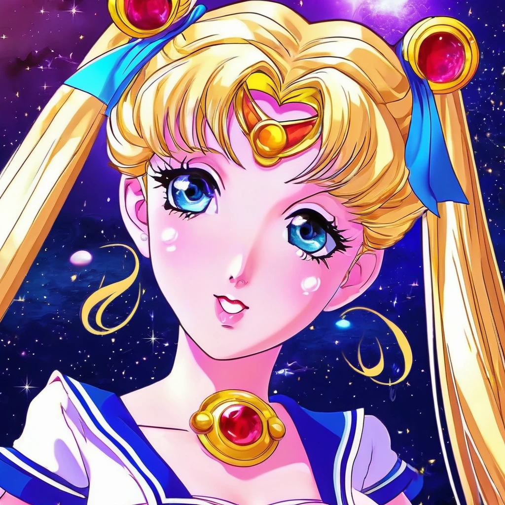 Sexy sailor moon, playful heroic poses, summons power, defeat evil monsters, vibrant colors, beautiful detailed eyes, beautiful detailed lips, extremely detailed eyes and face, long eyelashes, anime style, fantasy style, glowing magical aura, surreal lighting, dynamic movement, vibrant costume, moonlight background