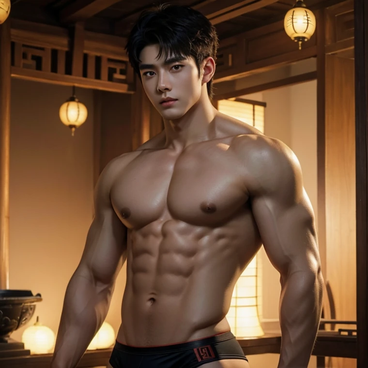 Chinese Men God, Mythology, Chinese odyssy, Handsome,, Topless, strong Muscles Athlete body, top up Frame, Sexy, Professional Lighting, , Chinese Heaven Background, Bulge Underneathe Underwear, naked Warrior , God of handsome, naked Male, , Seduce, Sex Appeals, Alafard man naked ,, muscular body, handsome, manly, inspirite by Zhang Han, Cai Xukun, Kim Do-young, Inspired by Bian Shoumin, Inspired by Xiao Yuncong, yihao ren, yanjun cheng, jinyiwei, inspired by Huang Gongwang, xintong chen, sexy body belt, wearing japanese string brief , long big dick masturbate, correct dick in good shape ,nice butts, bare butts, Tattoo chest, tattoo hands, tattoo arms, tattoo belly, clear studio light, night ancient chinese Buddhism temple background, detailed background, fantasy Chinese themed, the best resolution, 8k, Ultra fullHD, look at the viewer, catching eyes,