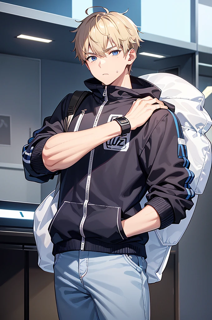 (creation:1.4),(HDR),moe,Strongest configuration、(High resolution)、Athletic male model、(Protagonist Boy,male protagonist,Anime characters)、(Young Man,Detailed man,Cool high school boy:1.4,Cool high school boy:1.4)、((Detailed manface:1.4))、face、refer to、hand、smart、(A charming and bright personality)、(Cool high school boy)、Slim body、Casual clothes、Virtual eSports Streamer、When I had my body scanned to create a virtual character, it turned out to be a girl character.、The body has mutated to match the girl character.、No, that's not right.