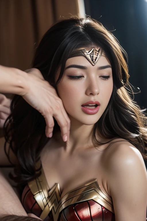 私はWonder Womanです、完璧なWonder Womanの衣装,On all fours,Hug from the front,お姫様Hugged,Hugged,Being strangled,You can hold it,Leaning on the man,Hugged,Can be lifted,Men lick my face with their tongues,The guys lick my head with their tongues,Men lick my hair with their tongues,My body is licked by men,sleeping face,Close ~ eyes,Open your mouth,Tired face,Face of Suffering,sleeping face,Being slapped in the face,Getting punched in the face,Fighting with men,Fight with the men,Surrounded by men,,Caught between the men,Being held back by men,Entanglement with males, Attacked by men,Brown Hair, masterpiece、beautiful girl、fine 目、puffy eyes、highest quality, 超High resolution, (reality: 1.4), Cinema Lighting,so beautiful、Beautiful Skin、(超reality的な)、(High resolution)、(8k)、(Very detailed)、(beautiful and fine 目)、(Very detailed)、 Detailed face、Diagonal bangle hair、Brown Hair、20-year-old、Wonder Womanのコスプレ,Wonder Woman