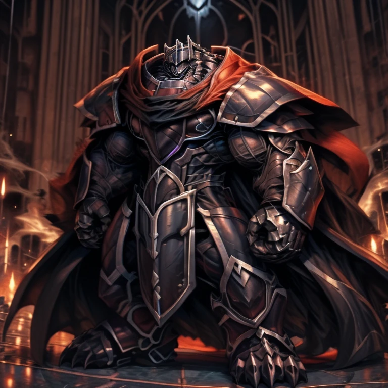 (masterpiece, best quality, detailed:1.2) detailed full body, a knight's mechanical armor, glowing wide and heavy armor, wears full body armor. massive muscles, huge pecs, chiseled abs, huge pectorals, exaggeratedly huge muscles. wearing a cloak. unusually developed muscular body big muscle, pecs, triceps, traps, waist narrow, unusually developed muscular body, Dark knight,
BlackKnight_fe, The claws are sharp,
Sharp teeth,