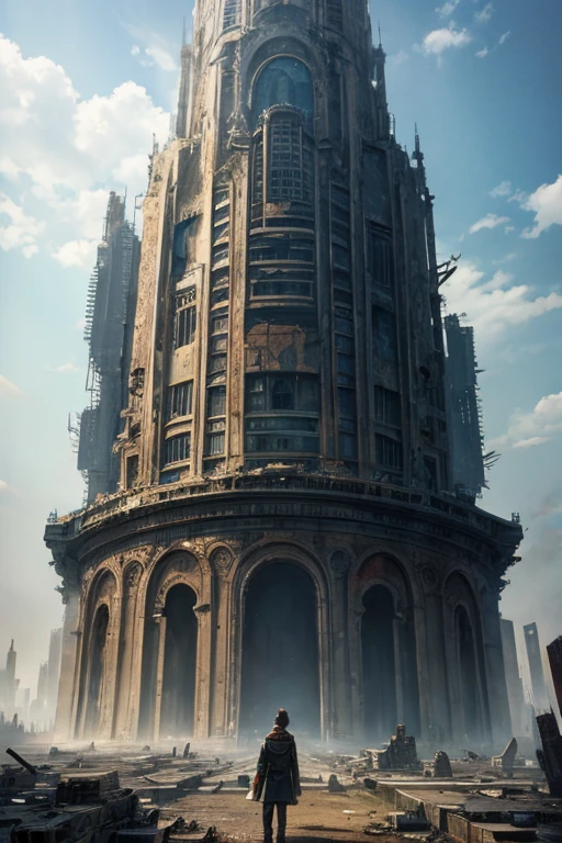 highest quality、A ruined futuristic city、dim、Surrealism