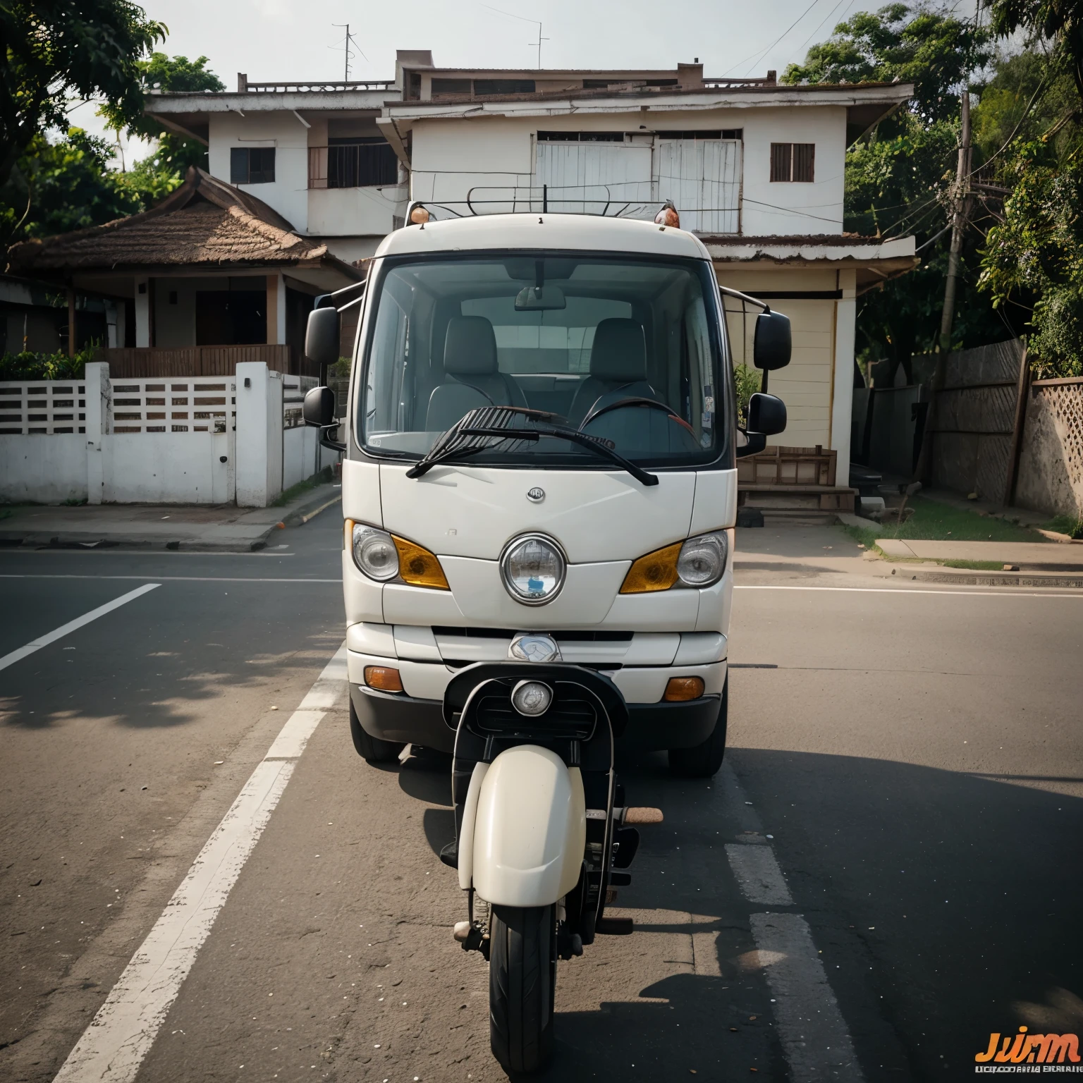 Seorang pria yang sedang berjalan di ruang waktu yang hampa menuju ke jam raksasa