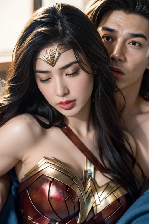 私はWonder Womanです、完璧なWonder Womanの衣装,On all fours,Hug from the front,お姫様Hugged,Hugged,Being strangled,You can hold it,Leaning on the man,Hugged,Can be lifted,Men lick my face with their tongues,The guys lick my head with their tongues,Men lick my hair with their tongues,My body is licked by men,sleeping face,Close ~ eyes,Open your mouth,Tired face,Face of Suffering,sleeping face,Being slapped in the face,Getting punched in the face,Fighting with men,Fight with the men,Surrounded by men,,Caught between the men,Being held back by men,Entanglement with males, Attacked by men,Brown Hair, masterpiece、beautiful girl、fine 目、puffy eyes、highest quality, 超High resolution, (reality: 1.4), Cinema Lighting,so beautiful、Beautiful Skin、(超reality的な)、(High resolution)、(8k)、(Very detailed)、(beautiful and fine 目)、(Very detailed)、 Detailed face、Diagonal bangle hair、Brown Hair、20-year-old、Wonder Womanのコスプレ,Wonder Woman
