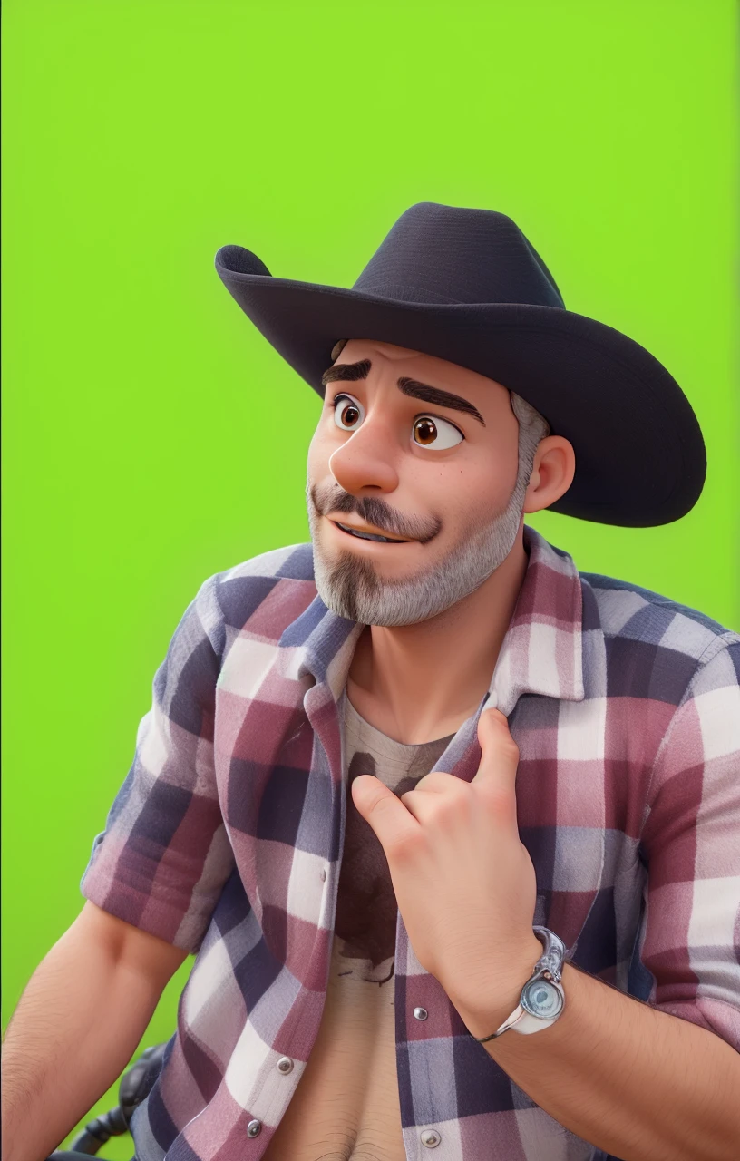 ((melhor qualidade)), ((trabalho de arte)), (detalhado), rosto perfeito, homem, barba curta, cabelo escuro, cabelo preto, Mechanical uniform, camisa branca, jeans