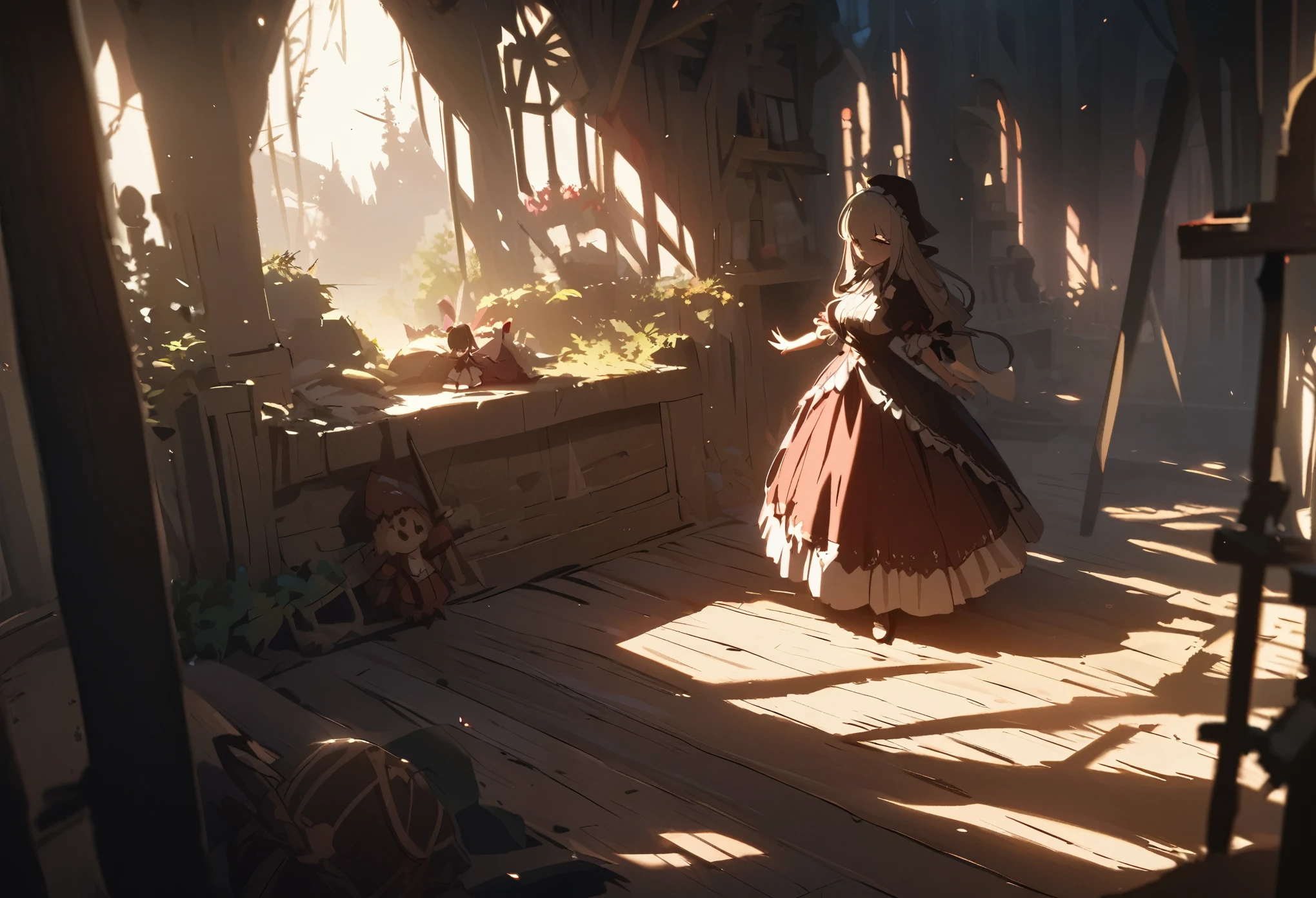 highres, unparalleled masterpiece, detailed background, absurdres, perfect anatomy(Hansel and Gretel)good lighting, volumetric lighting, cinematic shadow,