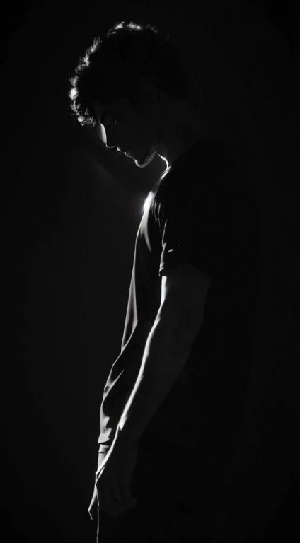 arafed man standing in the dark with his hands in his pockets, low-key, standing in a dimly lit room, standing with a black background, low key, silhouette of a man, dark dance photography aesthetic, low key light, silhouette of man, ( low key light ), dimly lit, silhoutte, candid!! dark background, silhouette