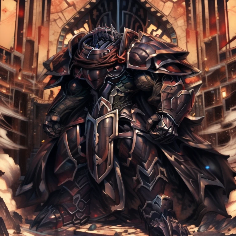 (masterpiece, best quality, detailed:1.2) detailed full body, a knight's mechanical armor, glowing wide and heavy armor, wears full body armor. massive muscles, huge pecs, chiseled abs, huge pectorals, exaggeratedly huge muscles. wearing a cloak. unusually developed muscular body big muscle, pecs, triceps, traps, waist narrow, unusually developed muscular body, Dark knight,
BlackKnight_fe, The claws are sharp,
Sharp teeth,