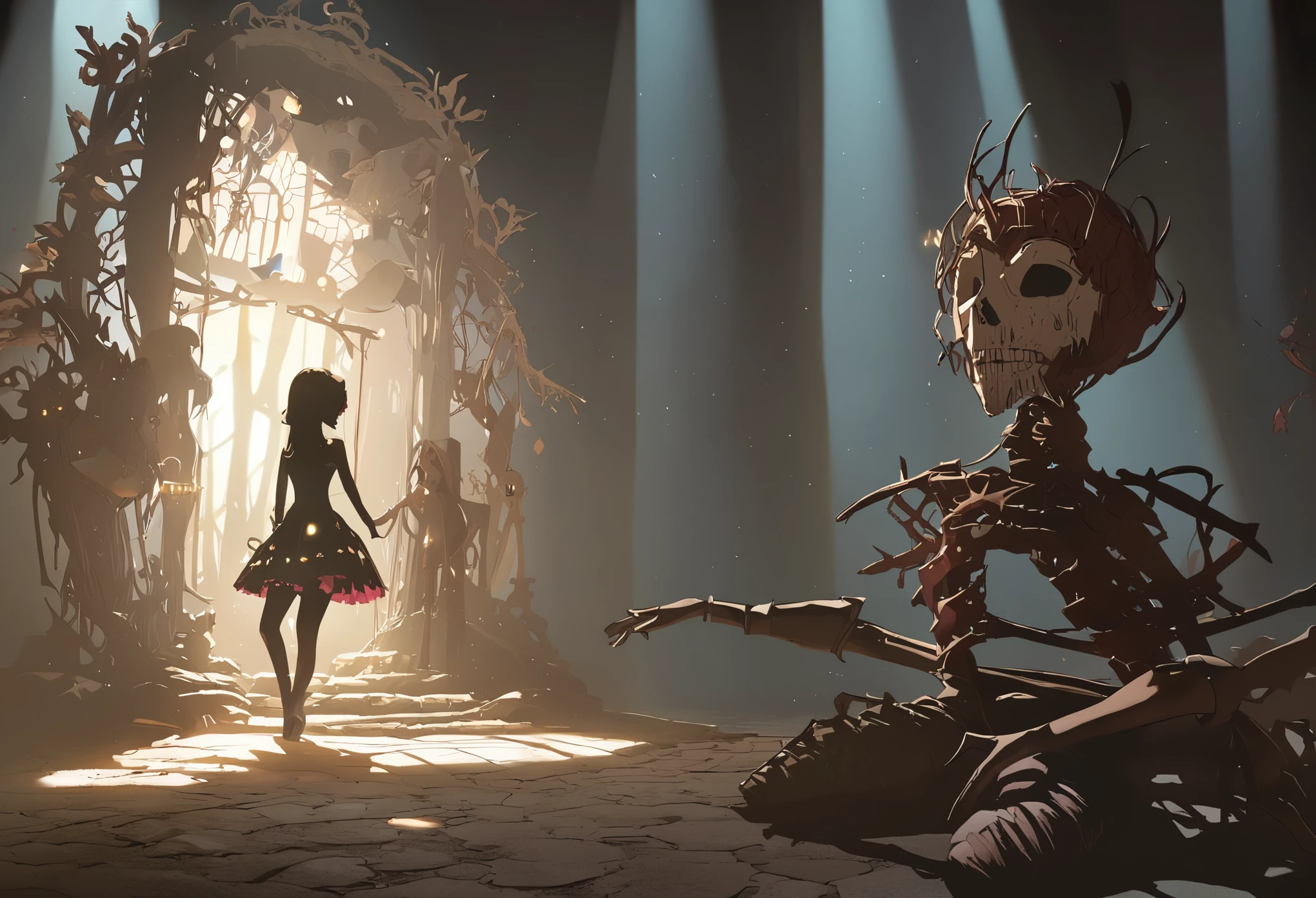 highres, unparalleled masterpiece, detailed background, absurdres, perfect anatomy(Hansel and Gretel)good lighting, volumetric lighting, cinematic shadow,