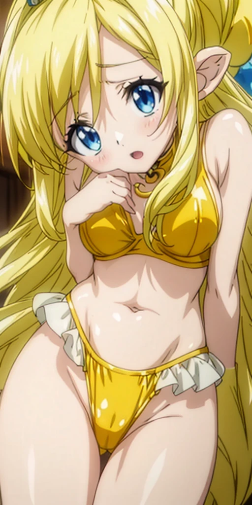 Princess Nina wearing yellow bikini