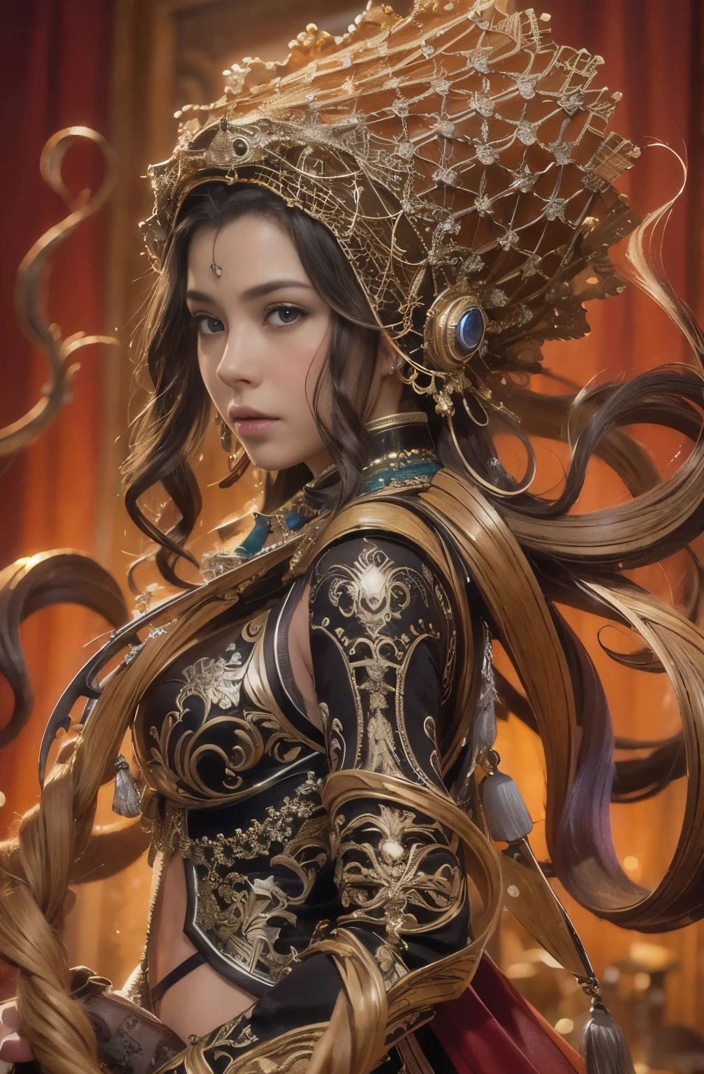 (High resolution,masterpiece,highest quality,Highly detailed CG, Official Art:1.4), Realistic, photograph, Incredible detail, It&#39;s all complicated, Ultra-Realistic Rendering、Shiny and shiny,wonderful many layers, 8k wallpaper, 3D, sketch, cute, figure,( alone:1.4), Perfect female proportions,Villainess, (fusion of octopus and lady:1.4), (Woman in the shape of an octopus:1.2), (Taco Lady:1.2), (Fusion:1.2), (alone:1.4), (Wicked Smile:1.2), Muscular, Abdominal muscles, (Octopus Exoskeleton Bio-Insect Suit:1.4), (Octopus Red Exoskeleton Bio Insect Armor:1.2), (Red octopus antennae:1.3), fail,