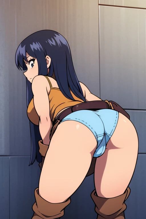 cowgirl bending over in underwear and boots