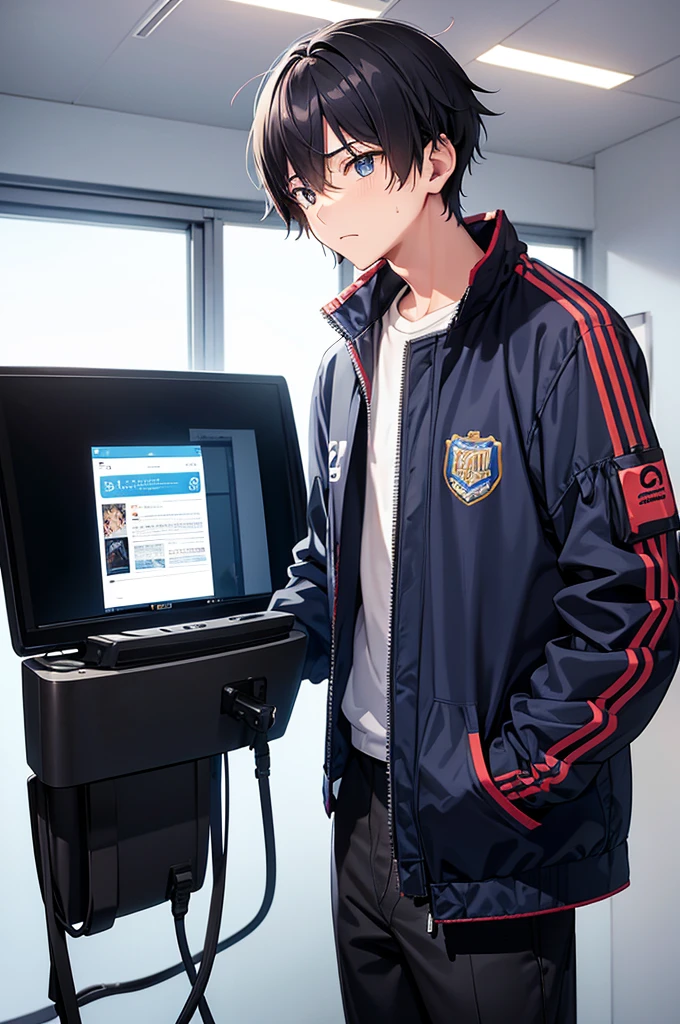 (creation:1.4),(HDR),moe,Strongest configuration、(High resolution)、Athletic male model、(Protagonist Boy,male protagonist,Anime characters)、(Young Man,Detailed man,Cool high school boy:1.4,Cool high school boy:1.4)、((Detailed manface:1.4))、face、refer to、hand、smart、(A charming and bright personality)、(Cool high school boy)、Slim body、In casual clothes、Virtual eSports Streamer、{Crazy body scanning machine}、When I had my body scanned to create a virtual character, I ended up with a little sister character.!?、If I deny it in the body scanning machine, it will begin forcibly changing my body into that of a young girl to match the virtual character.、Trapped inside a body scanning machine、
