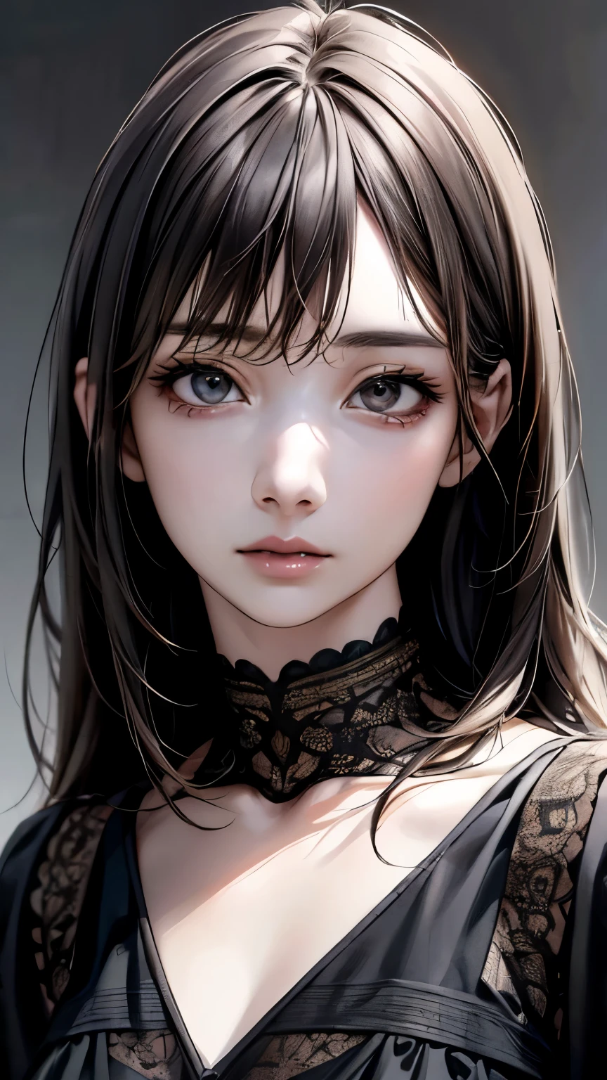 (highest quality、8k、32k、masterpiece)、(Realistic)、(Realistic:1.2)、(High resolution)、Very detailed、Very beautiful face and eyes、1 girl、Round and small face、(Droopy eyes:1.3), Tight waist、Delicate body、(close、highest quality、Attention to detail、Rich skin detail)、(highest quality、8k、Oil paint:1.2)、Very detailed、(Realistic、Realistic:1.37)、Bright colors