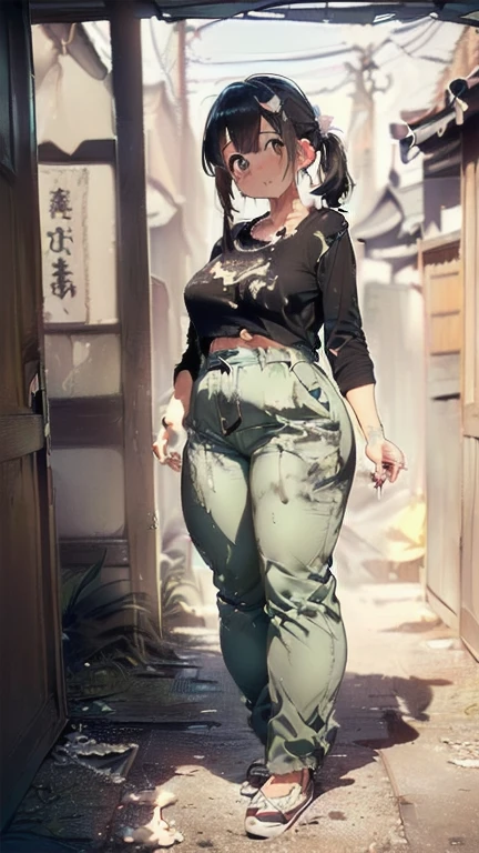 (must be follow these prompts:2),masterpiece, best quality, extremely detailed,photorealistic,(one woman:2),(alone:1.5),(genuine japanese looks:1.5),(japanese pretty woman:1.5),(adult woman but girly looks:1.4),(girlish face:1.6),(casual clothes on:1.4),(adorable face:1.4),(in tokyo:1.4),(a little plump face:1.5),(a little tiny height:1.3),(a little fat legs:1.3),(a little short regs:1.2),(a little plump hip:1.3),(natural face:1.8),(hardened chino pants is vital for her:1.5),(remarkable hardened chino pants on:1.5),(usual face:1.6),(must be her chino pants on:1.5),(she looks like japanese idol:1.5),(do not cut out her clothes:1.5),(normal body structures:1.9),(displayed one woman on single picture:2),(irresistible voluptuous body style:1.5),(must be fully clothes on:1.8),(a little plump japanese woman:1.2),(a little plump legs:1.3),(ejaculated in her arsehole again and again but her chino pants on:1.7),(she is very tired to faint away but her clothes on:1.8),(she looks exhausted with viscously clothes on:1.8),(her booty is too frousy but her chino pants on:1.7),(viscously arsehole and vagina but her chino pants on:1.6),(she looks like a ta:1.7),(numerous cum in her vagina but her chino pants on:1.8),(unbelievably creampied but her chino pants on too much:1.8),(ejaculated in her pussy again and again but her chino pants on too much:1.9),(numerous cum on her crotch area behind her chino pants on too much:1.6),(oldest cum remains inner chino pants too much:1.9),(her chino pants thoroughly penetrated with oldest semen:1.6),(her inner chino pants is viscous:1.9),(her arsehole is creampied but her chino pants on:1.8),(her arsehole is baggy after annual sex but her chino pants on:1.9),(oldest seminal stains increased:2),(repeated gang-rape to her double holes but invisible it beyond her chino pants far too much:1.9),(multiple raped and creampied every night but invisible it beyond her chino pants far too much:1.9),(usual face and usual life:2.3),(hardened creampied:3)