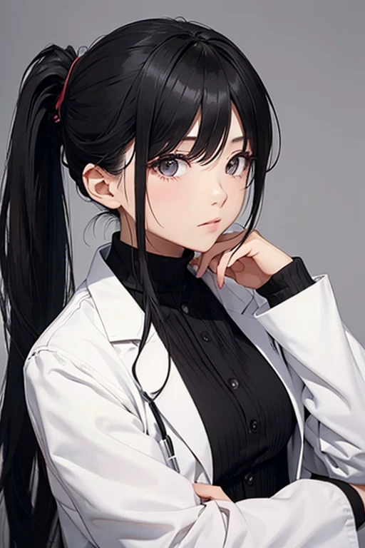Black Hair、woman、ponytail、Long Hair、Late 20s、soldier、doctor