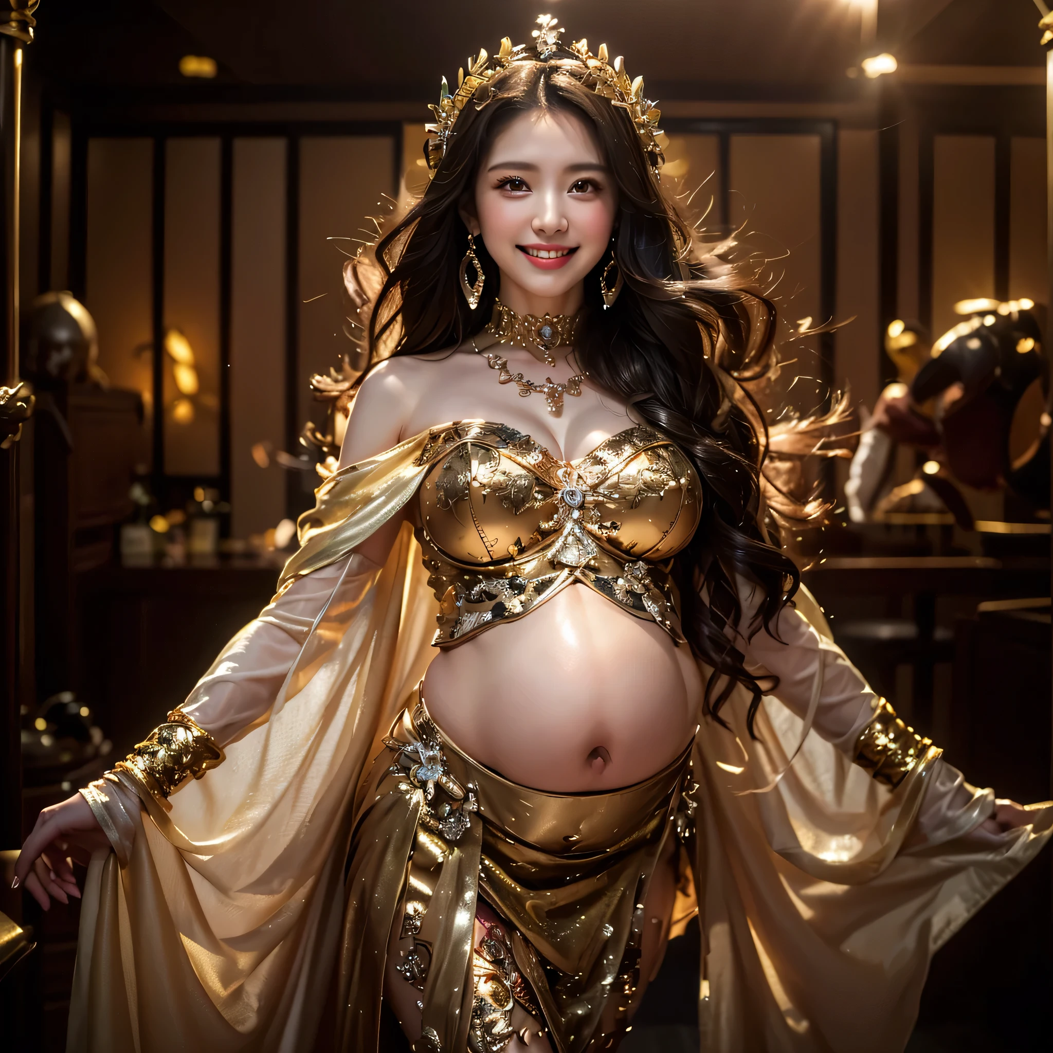((highest quality、Tabletop、8k、Best image quality))、Greek Goddess、During pregnancy、Complete Greek mythology atmosphere、Goddess of Beauty、Aphrodite、The best smile you ever had when you saw me、Most Beautiful Goddess Gorgeous Goddess Costume、the most gorgeous greek mythology costumes、Complex and glamorous background、The most gorgeous and dazzling goddess、Large Breasts、
