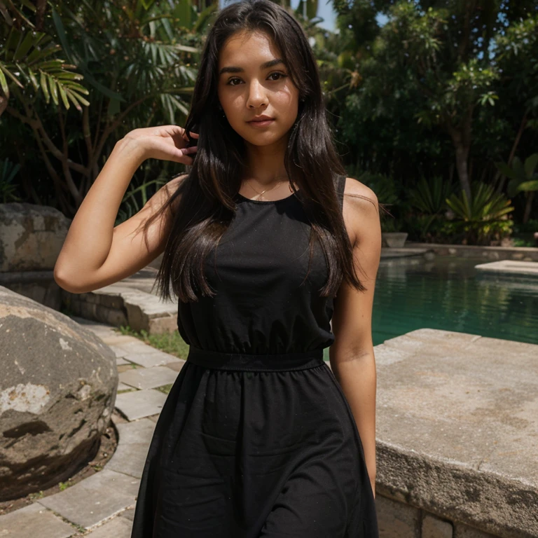 Keala girl, 18 years old, medium colour, black dress