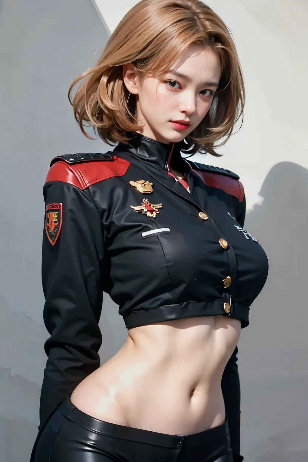 (masterpiece, highest quality:1.2), (8K Ultra HD, 16k, 32k, Ultra-high resolution), (Realistic:1.37), (RAW Photos), Ultimately realistic, Ultimately realistic details, Ultimately realistic texture, Ultimate in exquisite detail, Ultimately realistic lighting, Ultimately realistic shadow, Japanese Girls, Extremely cute face, Ultimate RAW Skin, Ultimately realistic eyes, (mechanical:1.4), (armor), whole body, Wide Shot