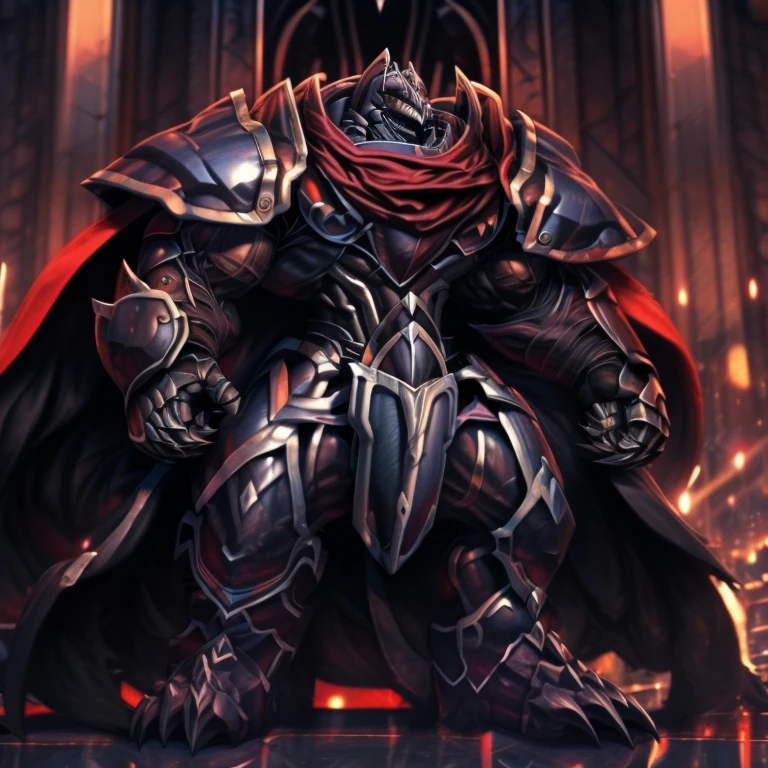 (masterpiece, best quality, detailed:1.2) (Pokémon) LUCARIO, detailed full body, a knight's mechanical armor, glowing wide and heavy armor, wears full body armor. massive muscles, huge pecs, chiseled abs, huge pectorals, exaggeratedly huge muscles. wearing a cloak. unusually developed muscular body big muscle, pecs, triceps, traps, waist narrow, unusually developed muscular body, Dark knight,
BlackKnight_fe, The claws are sharp,
Sharp teeth,