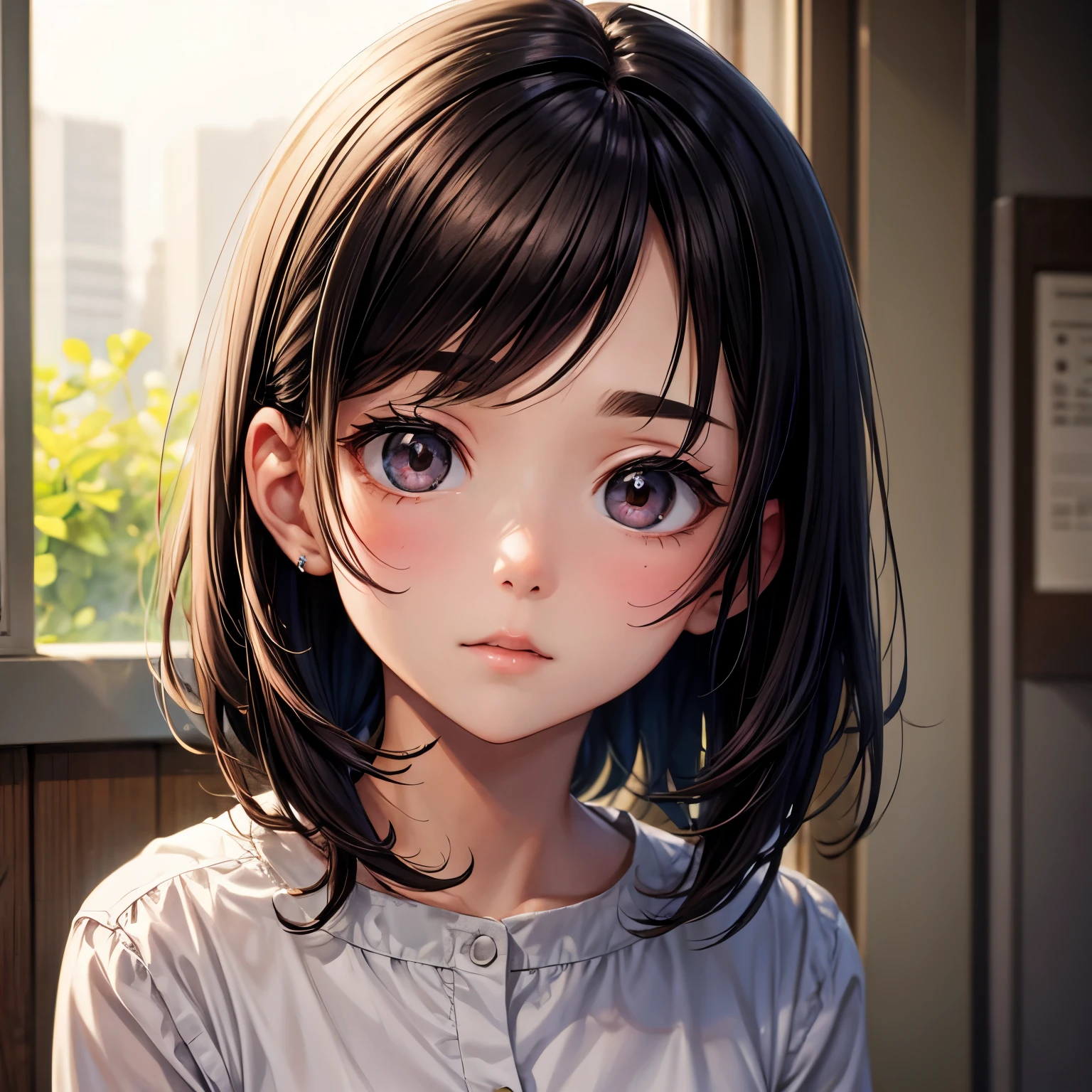 Girl 18 small eyes medium hair big bust small nose small mouth