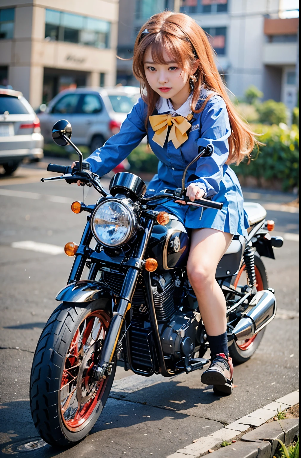 (masterpiece, highest quality:1.2), (8K Ultra HD, 16k, 32k, Ultra-high resolution), (Realistic:1.37), (RAW Photos), Ultimately realistic, Ultimately realistic details, Ultimately realistic texture, Ultimate in exquisite detail, Ultimately realistic lighting, Ultimately realistic shadow, Japanese Girls, Extremely cute face, Ultimate RAW Skin, Ultimately realistic eyes, (mechanical:1.4), (armor), whole body, Wide Shot
