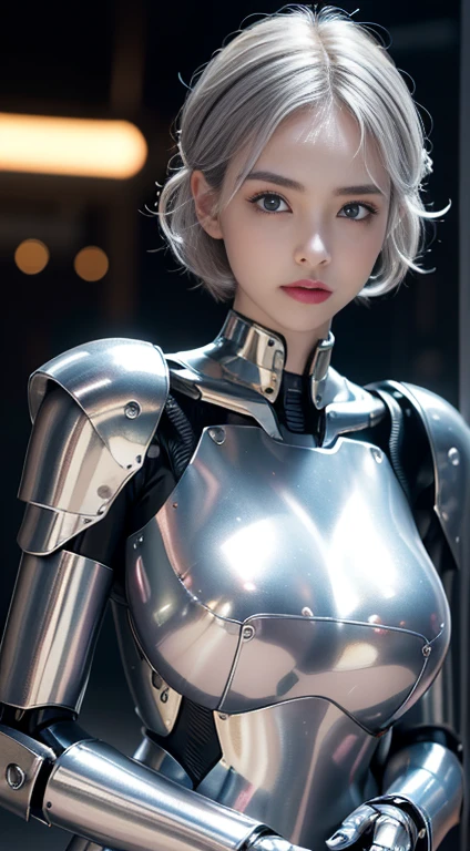 The best ever、8k,(((Whole Body Ezbian)))、(((shine)))、(((Very shiny metallic suit)))、(((Extremely hard and shiny armor)))、The cuteness of the machine(highest quality, Detailed explanation, Tabletop, , 8k, Chiaroscuro,huge 、The bust photo is super realistic and real, Highly detailed Canon video capture )、((Beautiful and shining nature eyes))、Beautiful belly button、Human skin types、((Highly photorealistic human))、(Perfect round pupils)、The detail in the iris of the pupil is quite astonishing、(((Shining Eyes)))、Accurate Fingers、故障のない手feet、(((Caucasian girl)))、((Very white pale pink skin,,,,,,,,,,,))、natureに閉じた口、natureな乳輪、nature 、Gazing Eyes、Natural Body、Baby Face、Face、Feminine body、(Round face)、Small Face、Soft Cheeks、Looking at the camera、Whole Body Ezbian、、Beautiful and shining nature eyes、Human skin types、((Highly photorealistic human))、(Perfect round pupils)、The detail in the iris of the pupil is quite astonishing、故障のない手feet、natureに閉じた口、natureな乳輪、nature 、Gazing Eyes、Natural Body、A little childish、Femiace、Feminine body、Round face、Small Face、Soft Cheeks、Looking at the camera、Whole Body Ezbian、A balanced face、drooping eyes、(Not a crushing sight)、Body with human-like proportions、(((Slightly longer arms)))、(The body is quite long)、(((Slightly larger hands)))、Human face、(((Shining silver hair)))、(((Cool Shortcut Hair)))、(((The background is the future)))、(((8 heads)))、(((Bright Blue Eyes)))、(((Thin silver eyebrows)))、(((Thin eyebrows)))、If you look at this、Gentle double eyelids、(((Kind Face)))、(((Background Mecha)))、Blade Runner、(((Robocop)))、ghost in the Shell、Tron、Space Sheriff Gavan、SWAT、Police Officer、(((Night Background)))、(((No makeup)))、(((Hollywood sci-fi movie quality)))、Neon Light、(((New York in 5000 AD)))、((blue green and orange))、Height 1cm、Leg length 80cm、Head length is 21cm、,Very subtlyXfeet、Cool pose、Evangelion、Rei Ayanami