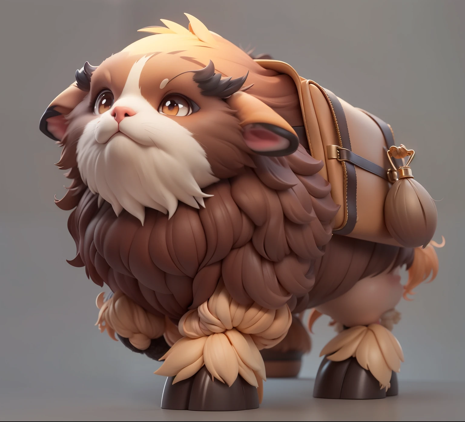 (Cute animal mounts),(whole body)(Brown eyes),(Brown hair),(Loose hair,Animal Hoof),(Carrying a small bag and belt on the back)Refinement,European and American cartoons,of lights,Clear structure(8K,Optimal quality,masterpiece:1.2),Ultra Detailed,Optimal quality,Ultra-high resolution,Professional lighting,Photon Mapping,Radiosity,Physically Based Rendering,Film Lighting,Depth of Field,Clear focus,Sunlight,Well composed,(Ulzzang-6500:1.2) Mix 4, hiqcgbody,