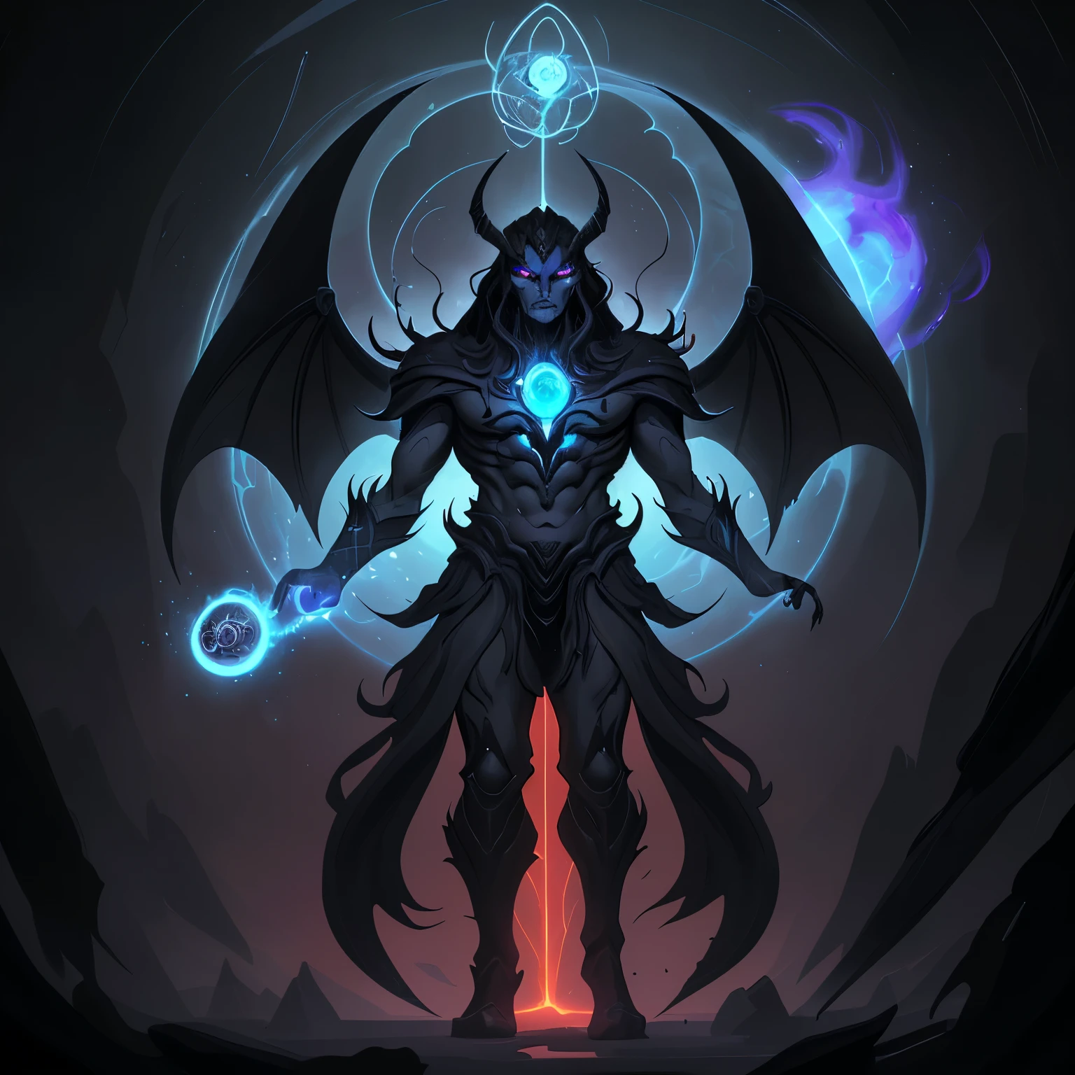 Enigmatic Vun, an ancient cosmic being resembling a demon but existing long before the emergence of demons. With swirling shadows enveloping their form, Vexar exudes an aura of volatility and instability, their powers crackling with raw energy that is difficult to control. Seeking balance and stability, Vexar is drawn to the presence of the Aethereas, intrigued by the
Vexar, known as the abyssal sentinel is a formidable Vun member.His presence exudes a dark and foreboding aura,
A towering figure shrouded in eternal darkness, with piercing crimson eyes that shine from the abyss-like shadows enveloping their form. Wisps of dark energy radiate from their being, sometimes taking on the vague shapes of wings or claws.
Speaks in riddles reflecting the void, always appears to be slightly out of sync with reality, as if fluctuating between dimensions.
Astrally projecting across realms to observe the varied lives, studying the laws of Aethereas, and collecting artifacts imbued with the essence of creation or destruction.
Vesar the Enigmatic Vun, known as the Abyssal Sentinel, is not just a being but a manifestation of the primordial void that predates existence as it is known. Born from the cosmic tapestry before time wove its first thread, Vun's life has been an eternal quest for understanding the equilibrium of all things. Having witnessed the birth and demise of countless worlds and entities, Vun has collected wisdom and power, though fraught with instability that mirrors the chaotic origins of their creation. They have an innate attraction to the enigma of the Aethereas, driven by an obsession to decipher the secrets of balance and harness their energies to ensure that neither creation nor destruction overwhelms the other. This quest is a solitary sojourn, as Vun's nature prevents them from forming lasting bonds, for fear of unraveling the very fabric they wish to protect.