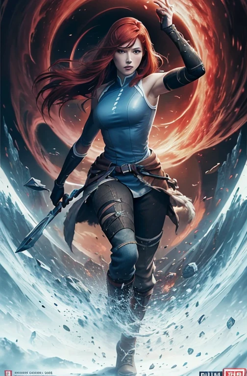 Karen Gillan red hair like Korra, sightly muscled, messy hair, Full body, Beautiful anime waifu style girl,hyperdetailed painting, luminism, art by artgerm, concept art, dark background, abstract beauty, approaching perfection, pure form, golden ratio, minimalistic, dark atmosphere, unfinished, concept art, intricate details, 8k post production, high resolution, hyperdetailed, trending on artstation, sharp focus, studio photo, intricate details, highly detailed,