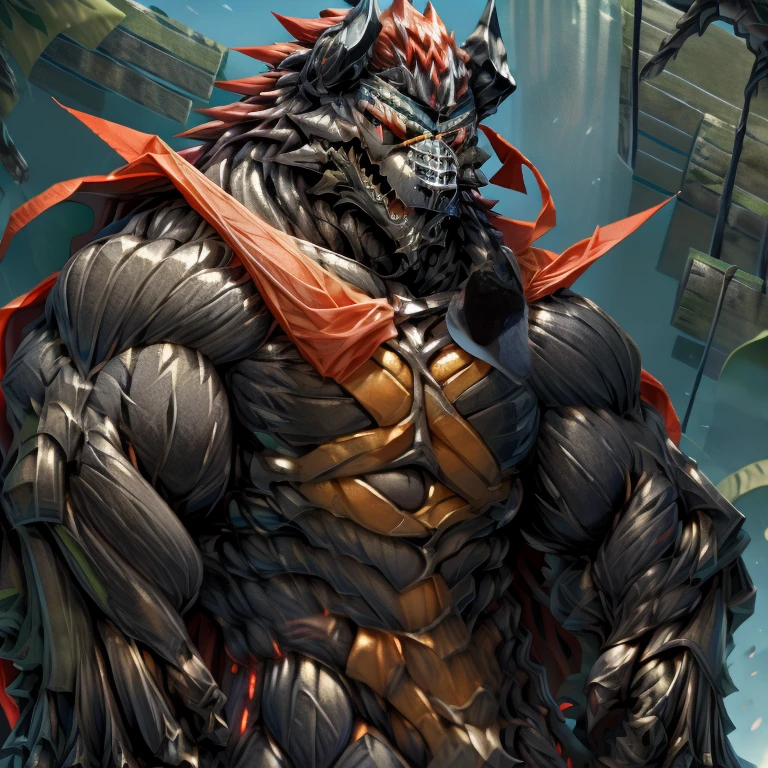 demon lord dragon batzz, BlackKnight_fe, (masterpiece, best quality, detailed:1.2) full body, detailed full body, a knight's mechanical armor, glowing wide and heavy armor, wears full body armor. massive muscles, huge pecs, chiseled abs, huge pectorals, exaggeratedly huge muscles. wearing a cloak. unusually developed muscular body big muscle, pecs, triceps, traps, waist narrow, unusually developed muscular body, The claws are sharp, Sharp teeth, Spread wings, It has wings. have big wings.