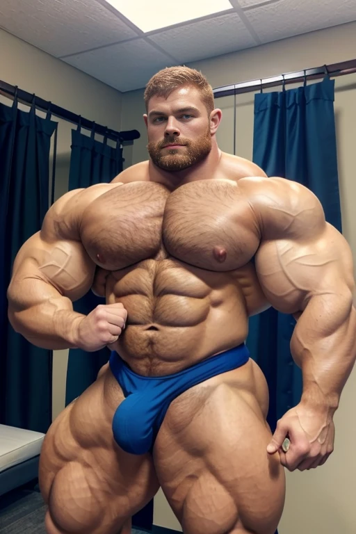 (1boy), (soft smile), tan skin, (natural daylight:1.3), (muscular:1.7), (defined muscles:1.5), (beautiful:1.5), (handsome:1.4), (gorgeous:1.3), (ginger:1.3), flexed chest, white jockstrap, bowtie, (good face:1.5), (male model:1.3), dimly lit, dark studio, beefy, bulky, Face of Josh Hutcherson on a matured man with a beard, crossing arms, arms crossed, rugged, hairy, strained muscles, Big muscular man with blue eyes and extremely defined vascular muscles, perfect six pack, (big package bulge:1.5), (hung:1.9), lean but ripped, big daddy, very slim waist, broad shoulders, wide chest
