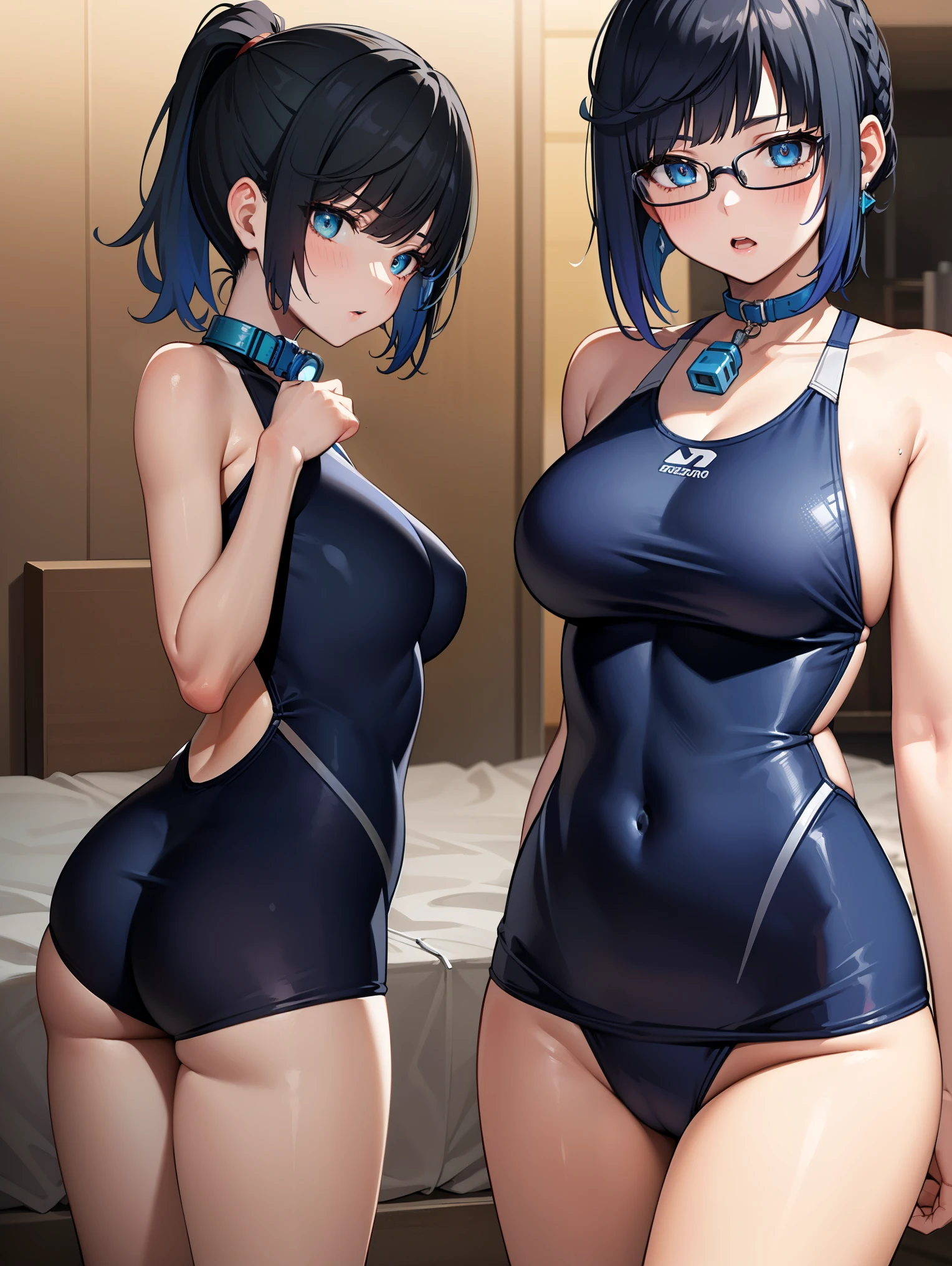 crop top, (gradient hair), black hair, blue hair, short hair, blue eyes, yelendef
BREAK (competition swimsuit, glasses, highleg, highleg swimsuit, one-piece swimsuit, ponytail, swimsuit, whistle, whistle around neck, white one-piece swimsuit ,ponytail:1.2),
BREAK mature female, sexy woman, shocked, blush, cum on face, cum drooling from mouth, cum: 1.5, perfect proportions,
BREAK (masterpiece:1.2), best quality, high resolution, unity 8k wallpaper, (illustration:0.8), (beautiful detailed eyes:1.6), extremely detailed face, perfect lighting, extremely detailed CG, (perfect hands, perfect anatomy),