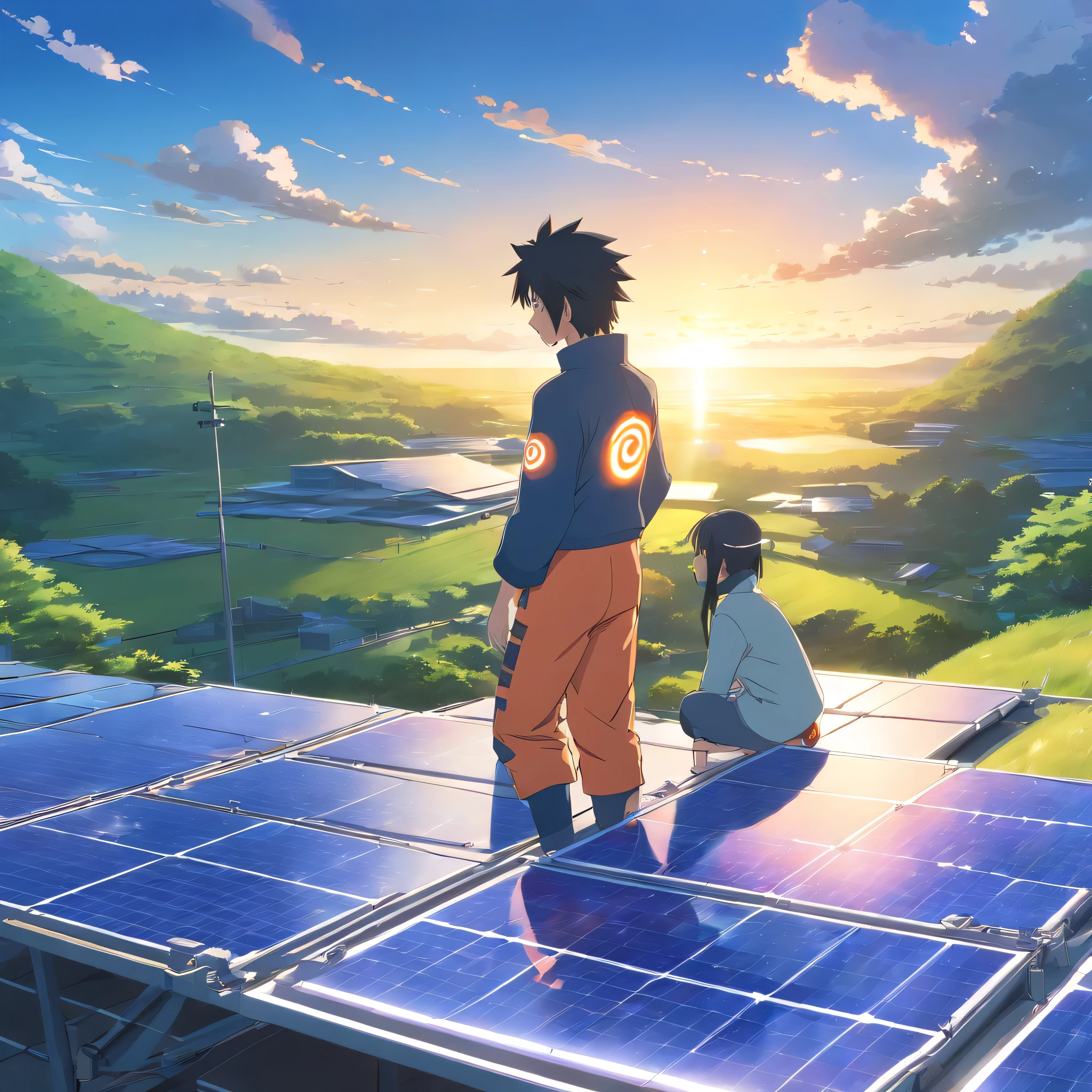 Naruto installing solar panels 